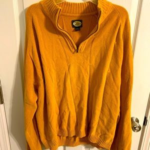 Tommy Bahama sweater mustard yellow with zipper
